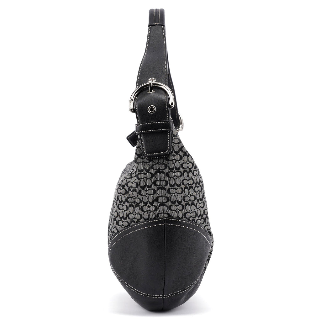 6026 Grey Signature C Hobo Shoulder Bag