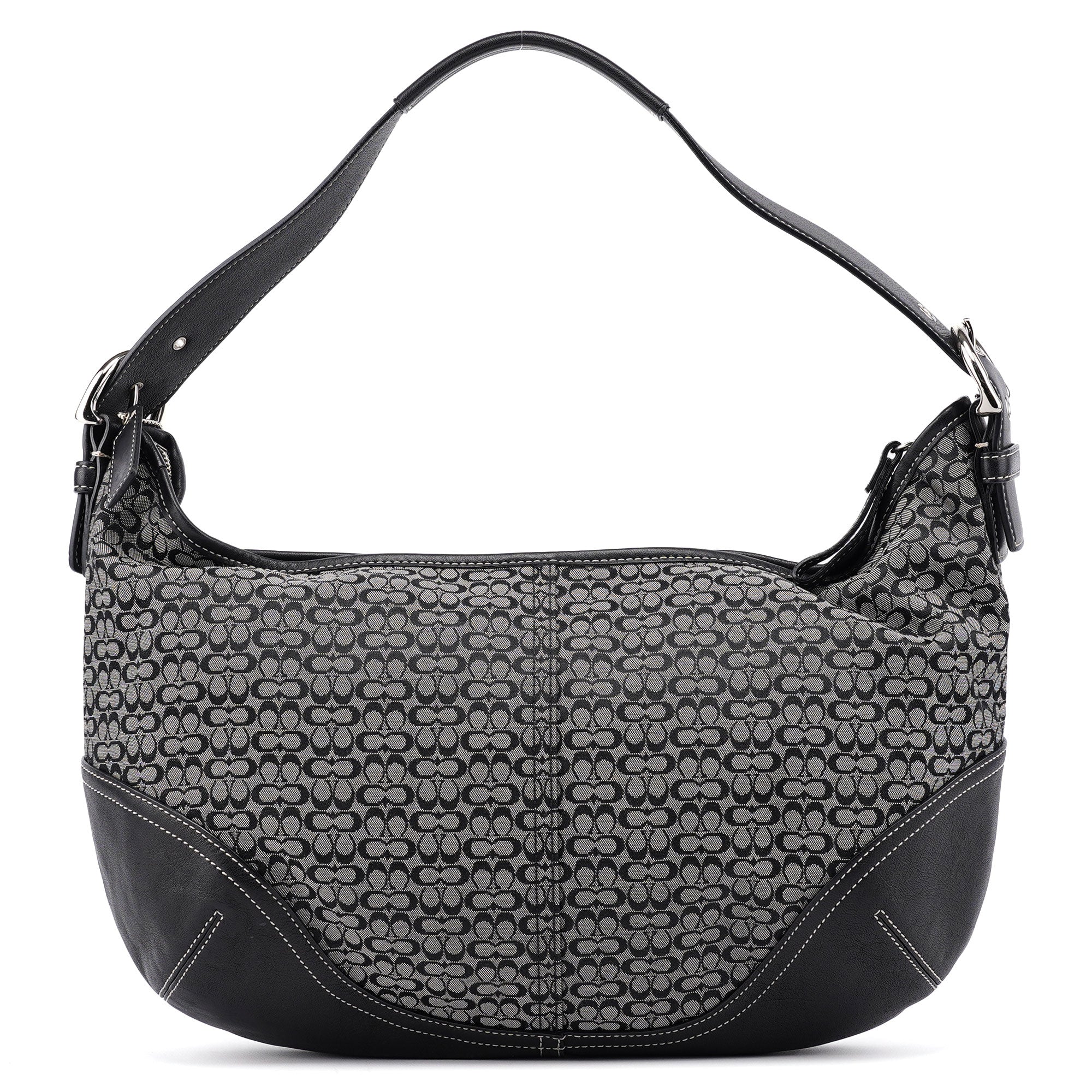 6026 Grey Signature C Hobo Shoulder Bag