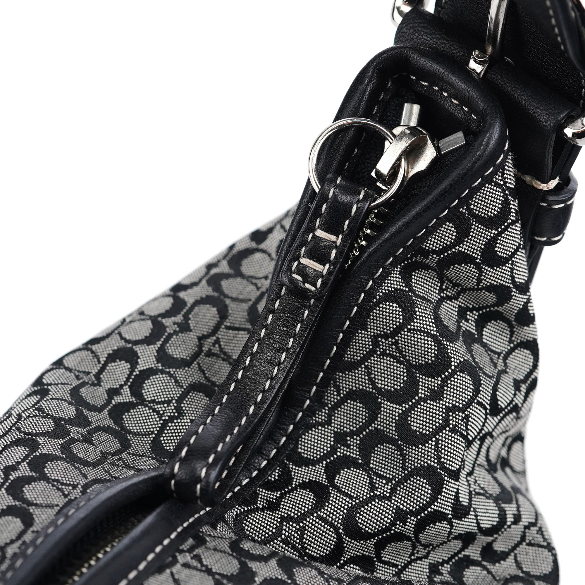 6026 Grey Signature C Hobo Shoulder Bag