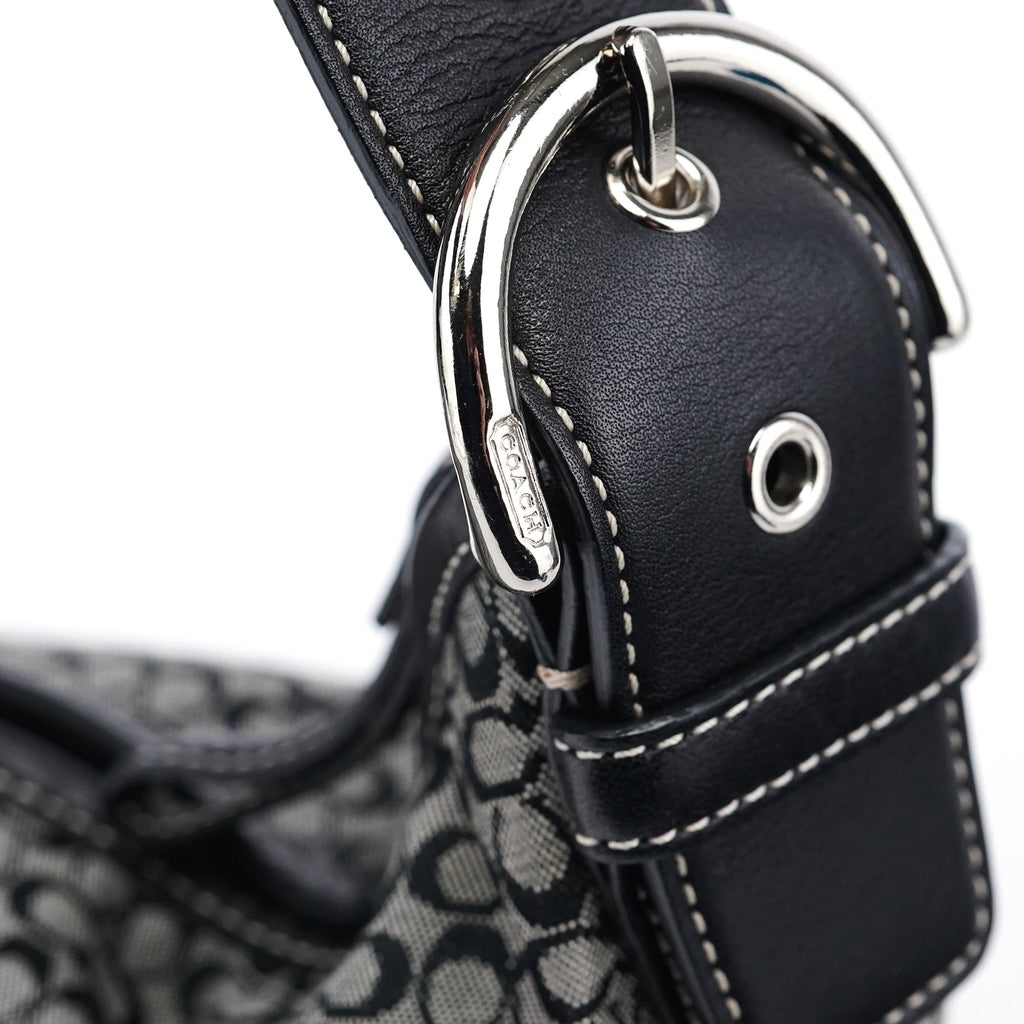 6026 Grey Signature C Hobo Shoulder Bag