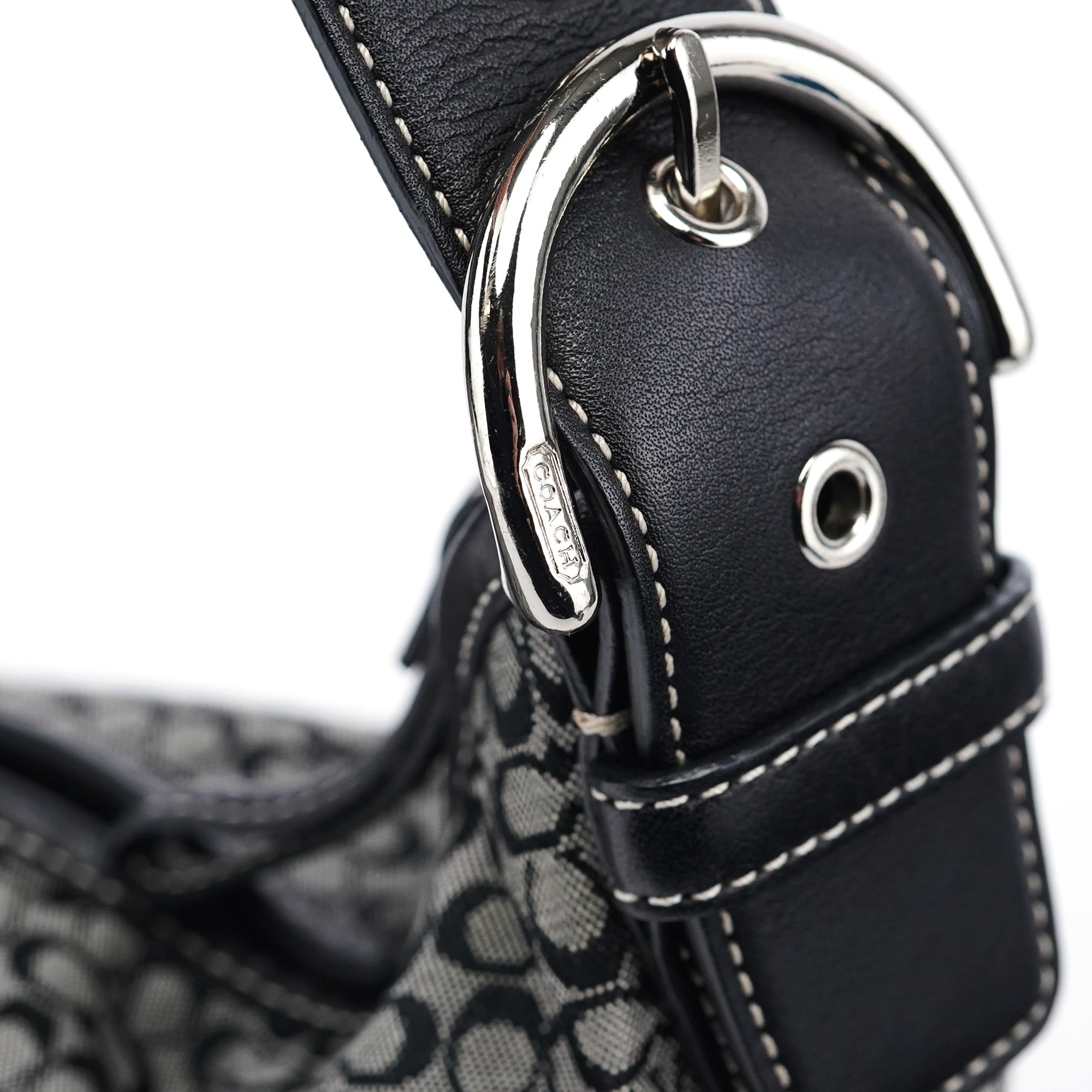 6026 Grey Signature C Hobo Shoulder Bag