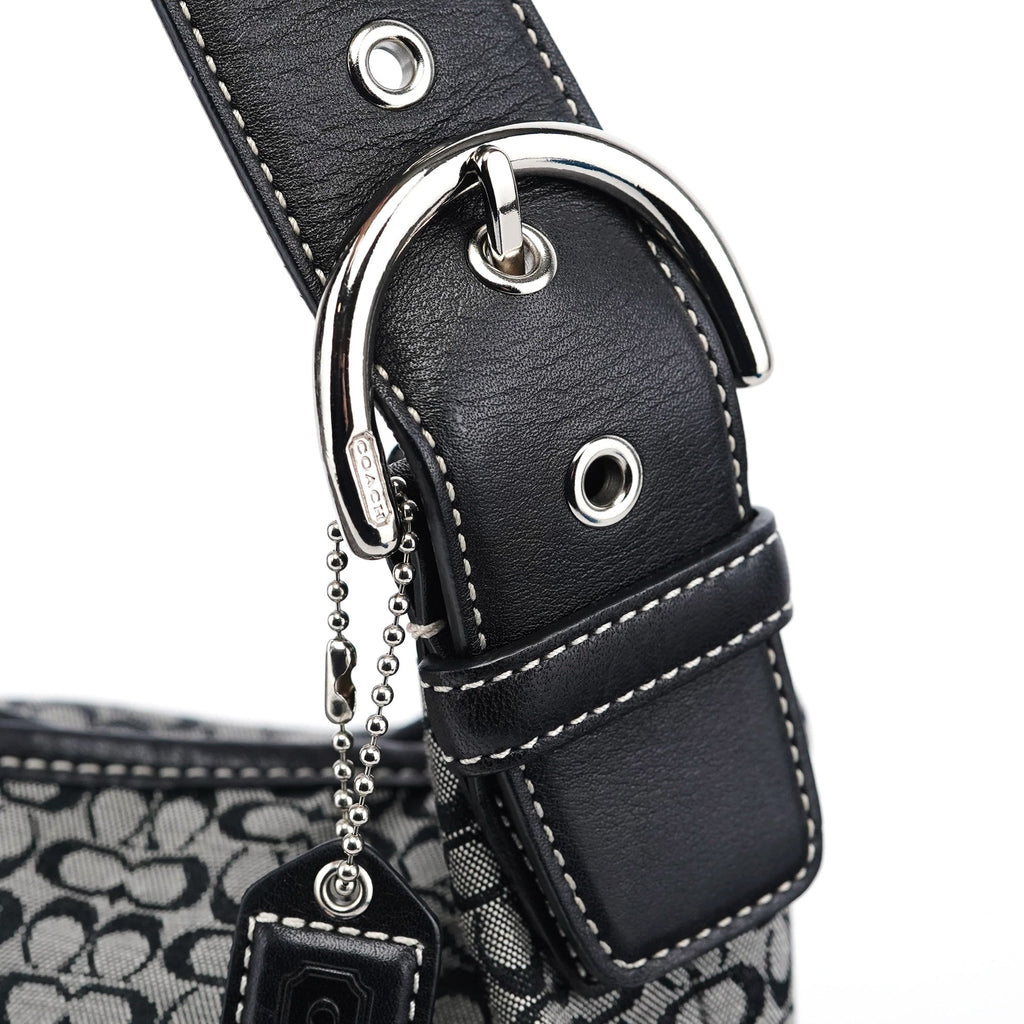 6026 Grey Signature C Hobo Shoulder Bag