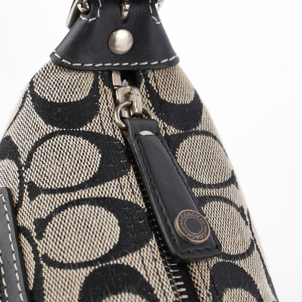 6044 Grey Signature C Demi Shoulder Bag