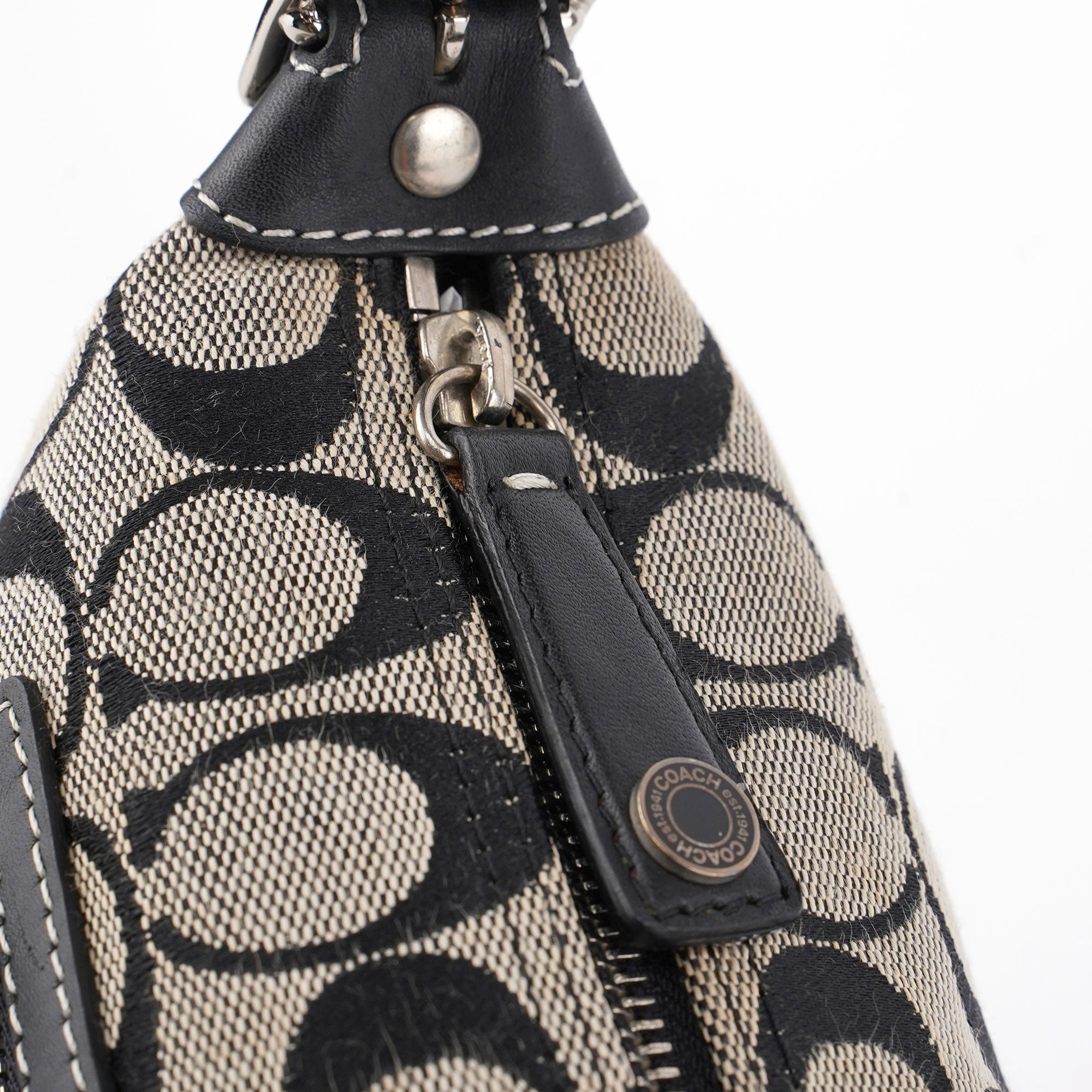 6044 Grey Signature C Demi Shoulder Bag