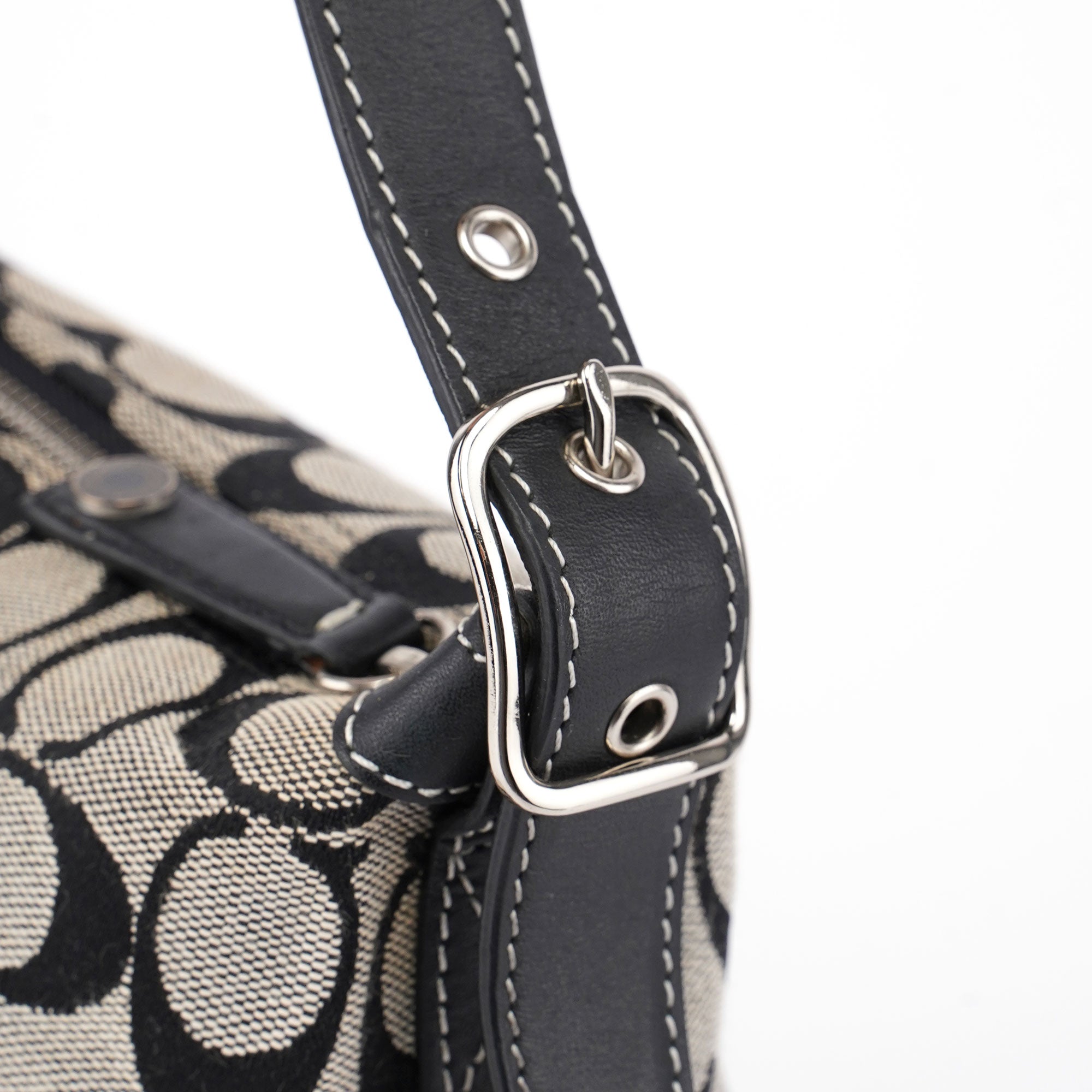 6044 Grey Signature C Demi Shoulder Bag