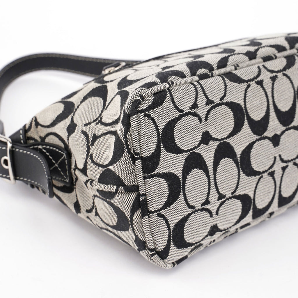 6044 Grey Signature C Demi Shoulder Bag