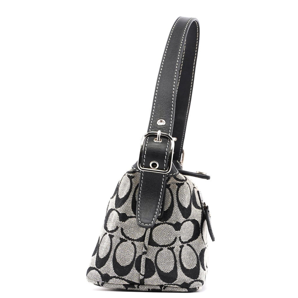 6044 Grey Signature C Demi Shoulder Bag