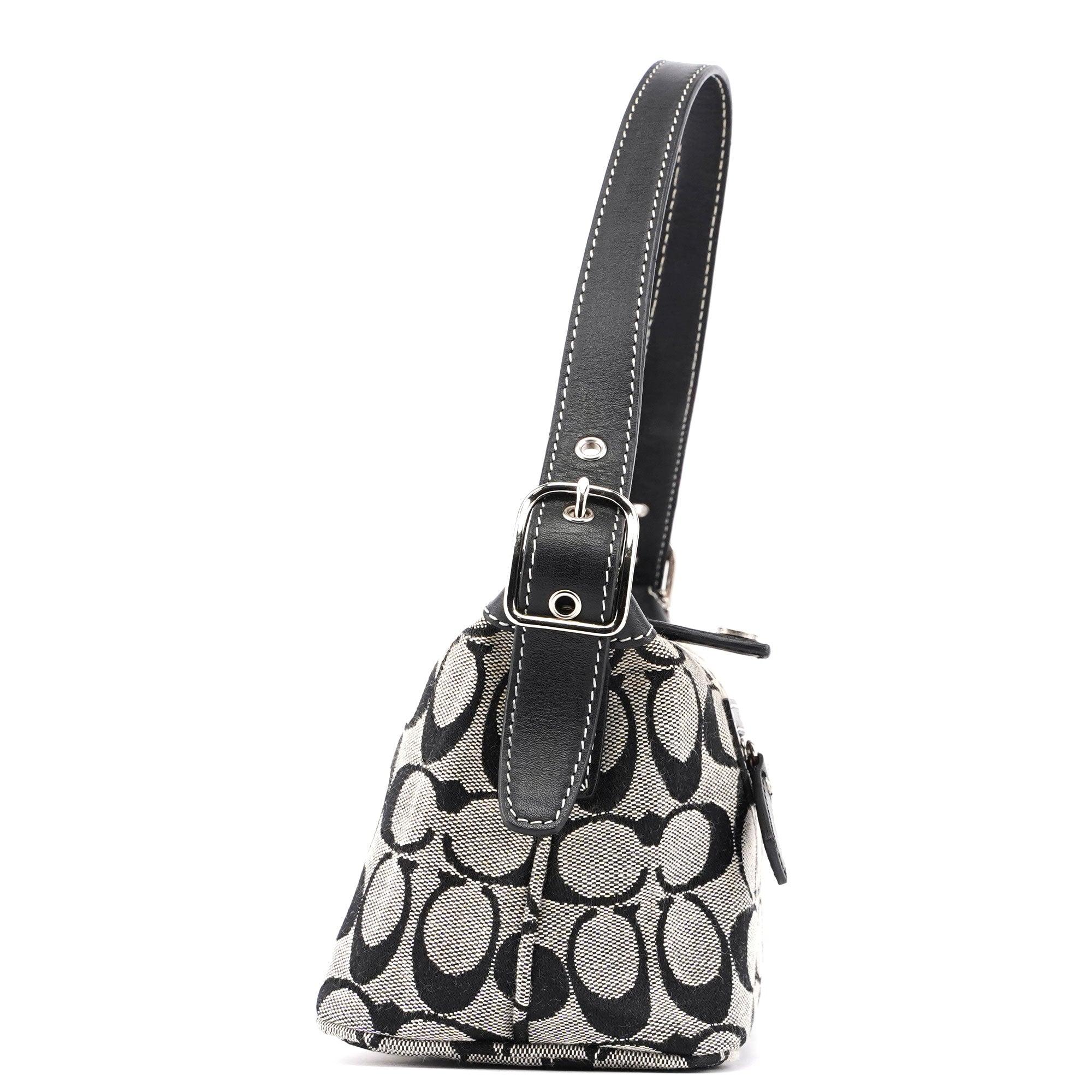 6044 Grey Signature C Demi Shoulder Bag