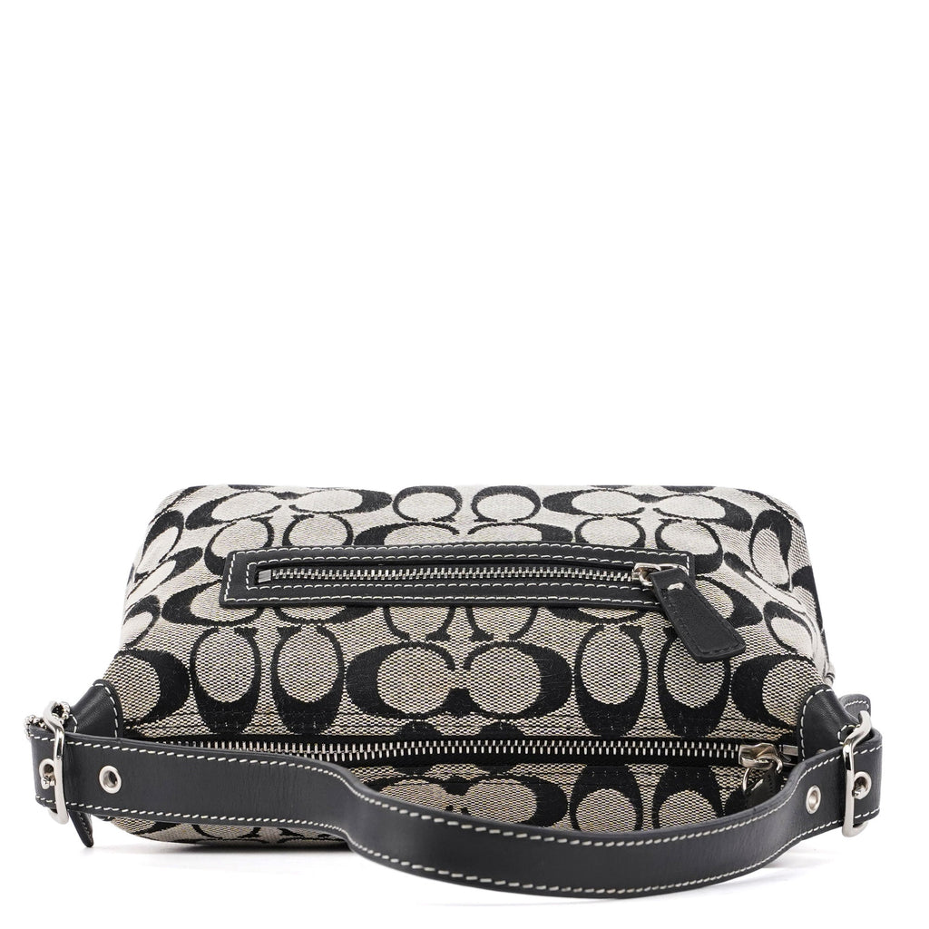 6044 Grey Signature C Demi Shoulder Bag