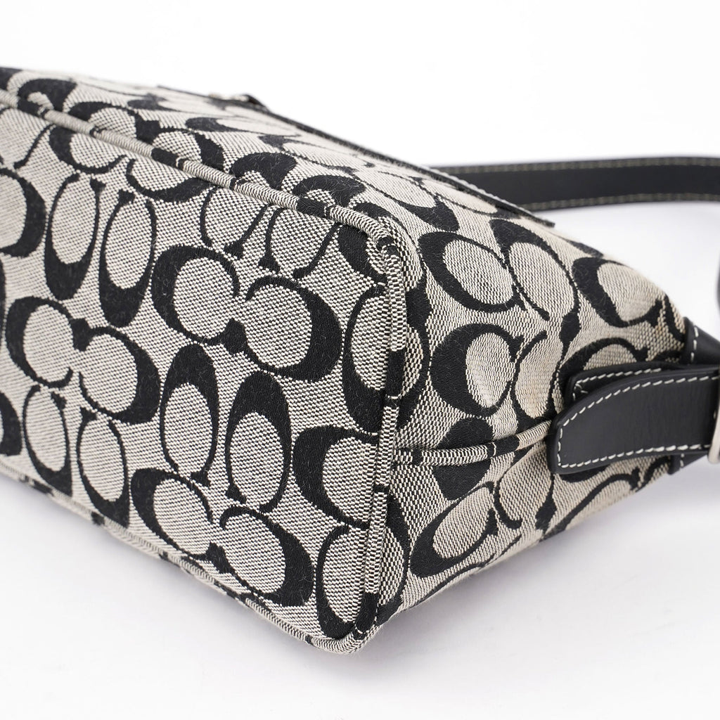 6044 Grey Signature C Demi Shoulder Bag