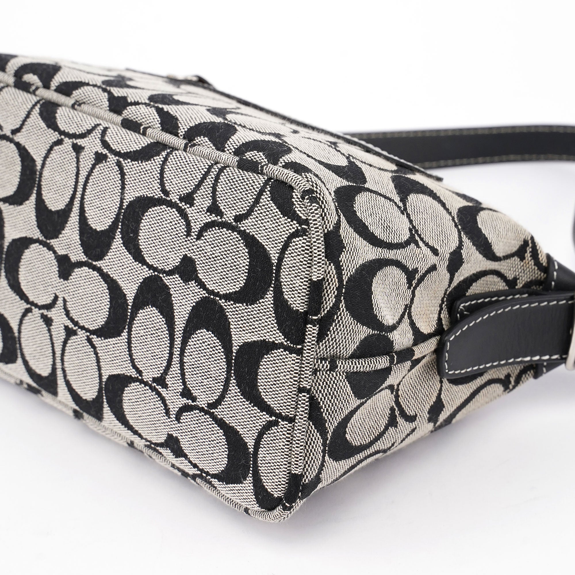 6044 Grey Signature C Demi Shoulder Bag