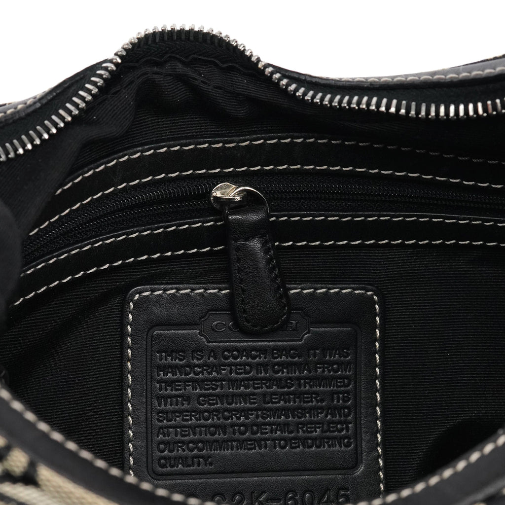 6045 Grey Black Signature Shoulder Bag