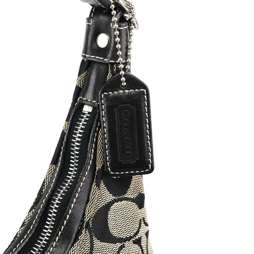 6045 Grey Black Signature Shoulder Bag