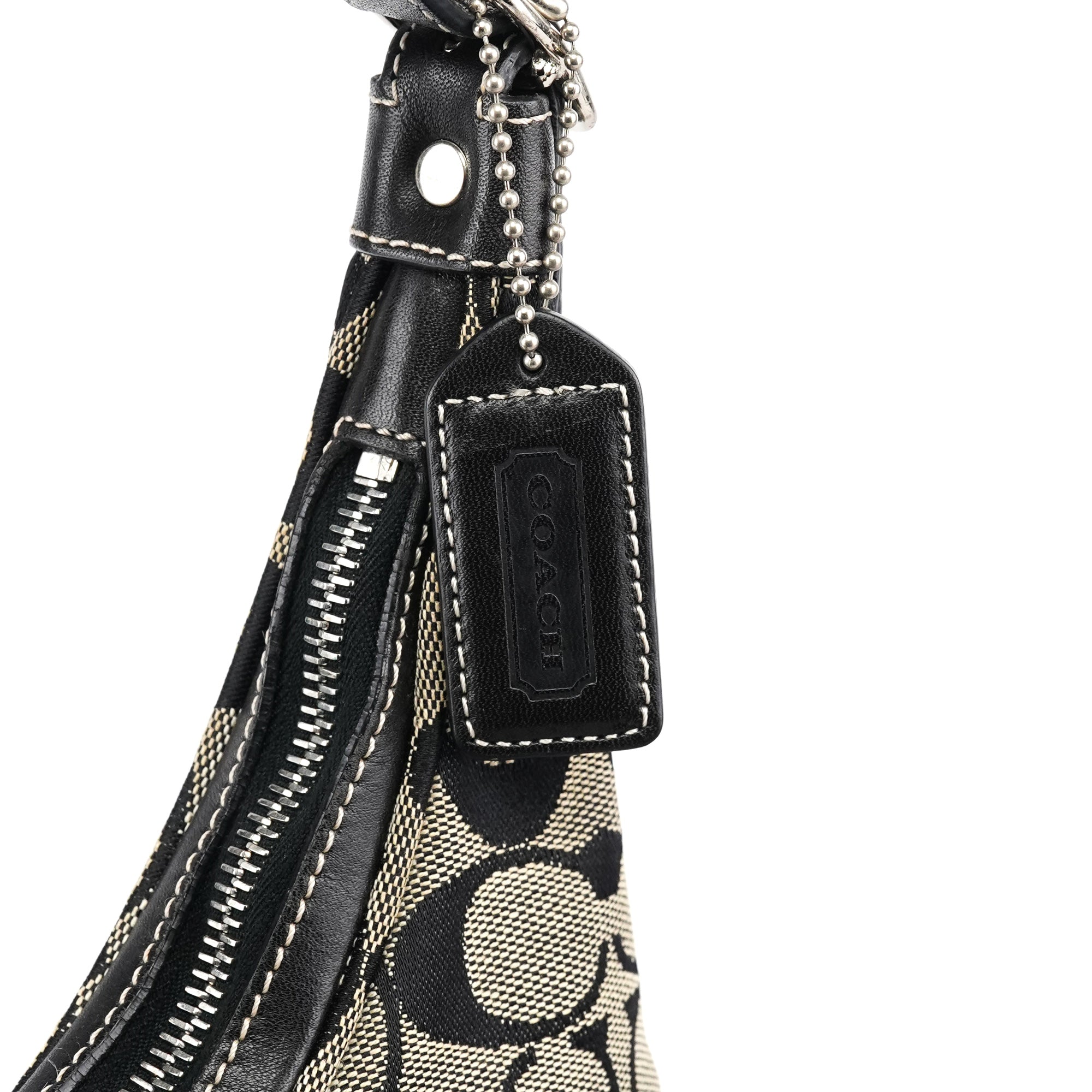 6045 Grey Black Signature Shoulder Bag