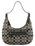 6045 Grey Black Signature Shoulder Bag