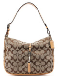 6091 Beige Signature C Hobo Shoulder Bag