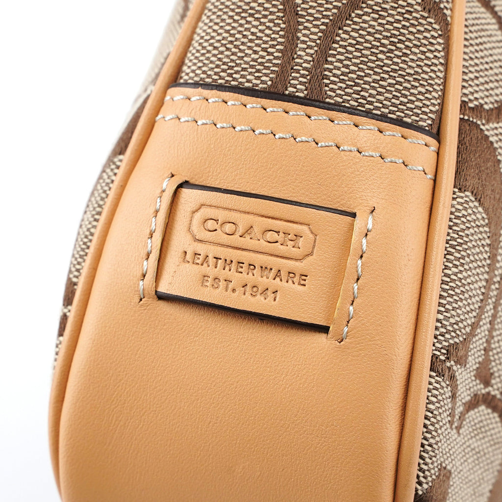 6091 Beige Signature C Hobo Shoulder Bag