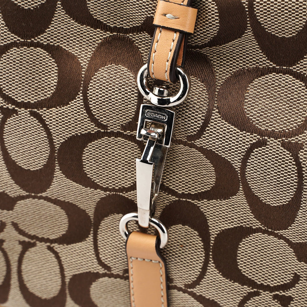 6091 Beige Signature C Hobo Shoulder Bag