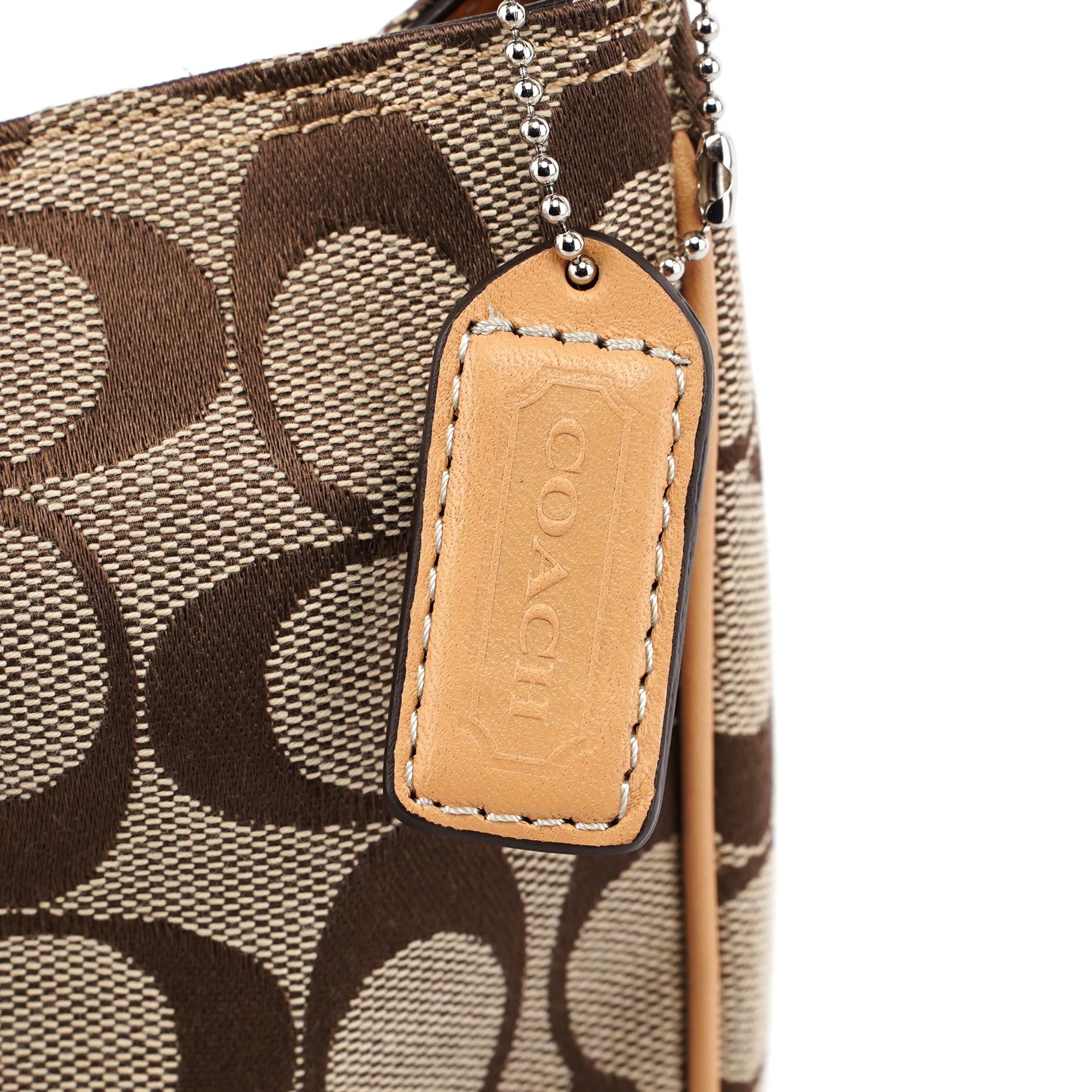 6091 Beige Signature C Hobo Shoulder Bag