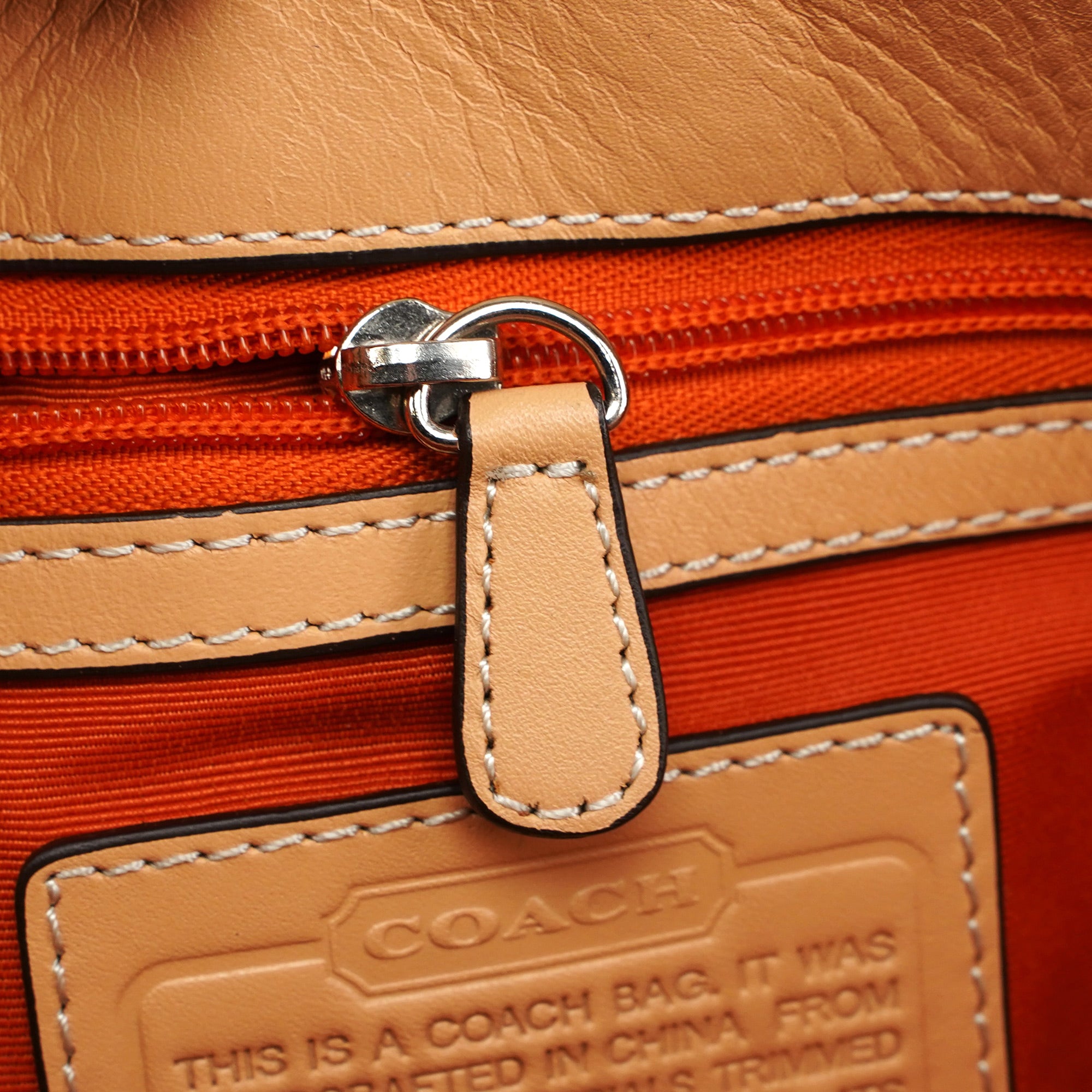 6091 Beige Signature C Hobo Shoulder Bag