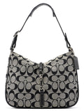 6091 Grey Signature C Hobo Shoulder Bag