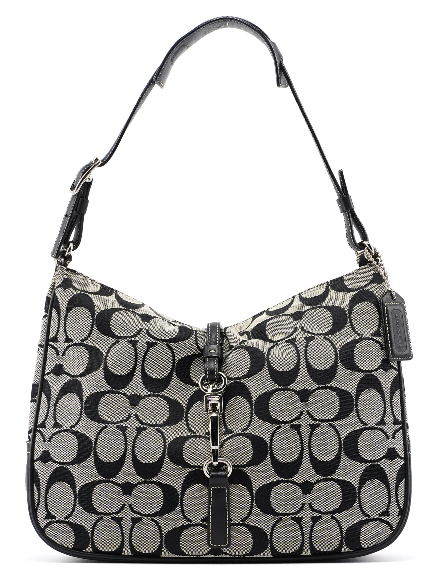 6091 Grey Signature C Hobo Shoulder Bag