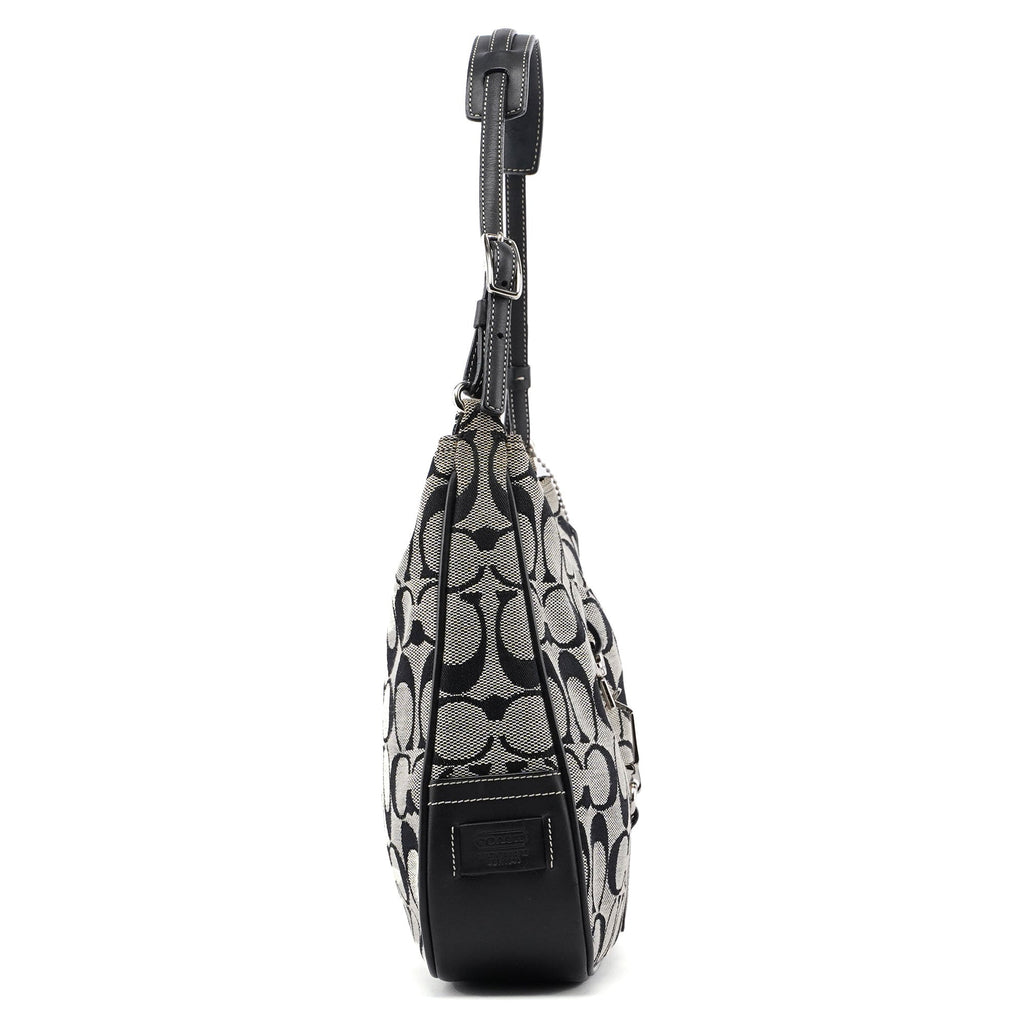 6091 Grey Signature C Hobo Shoulder Bag