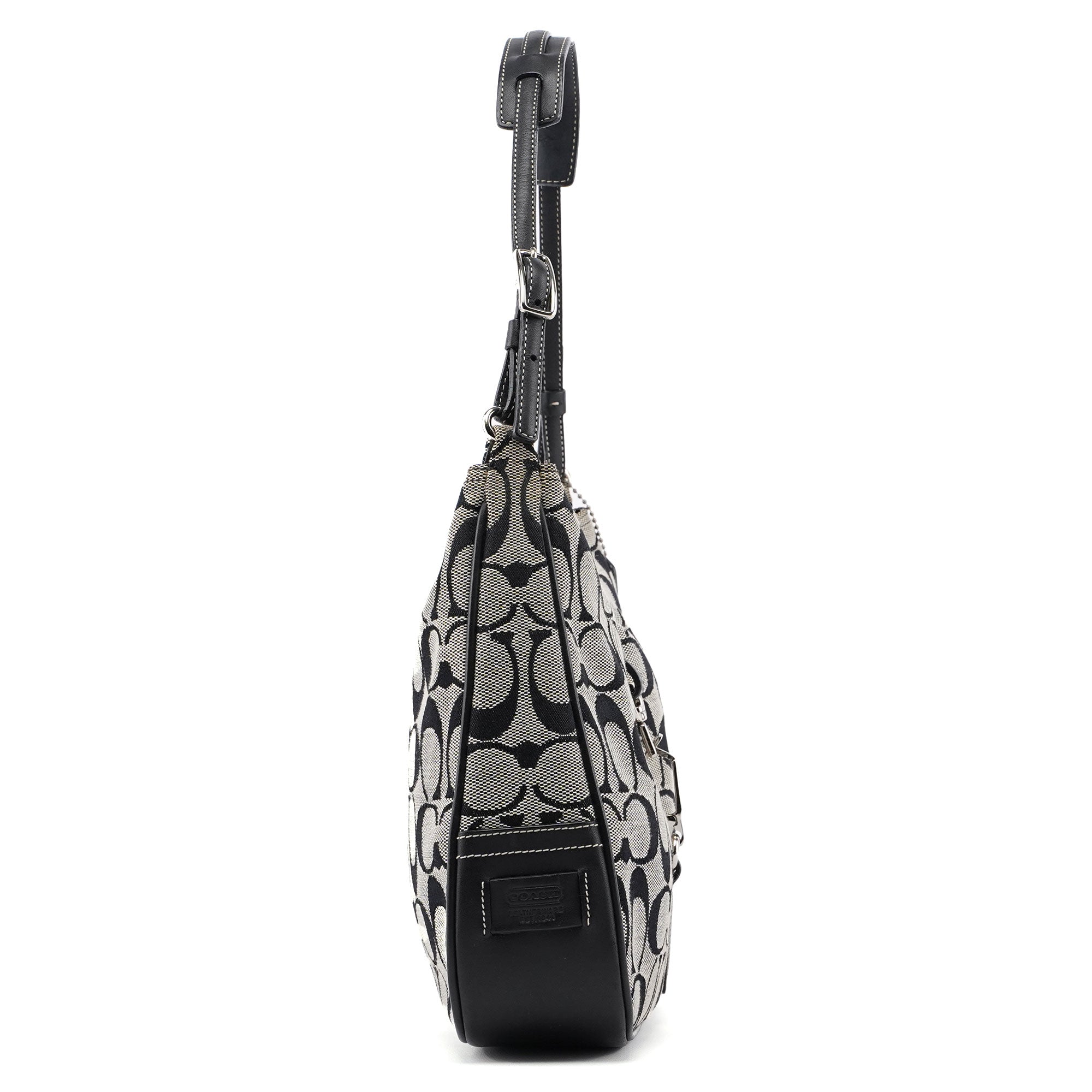 6091 Grey Signature C Hobo Shoulder Bag