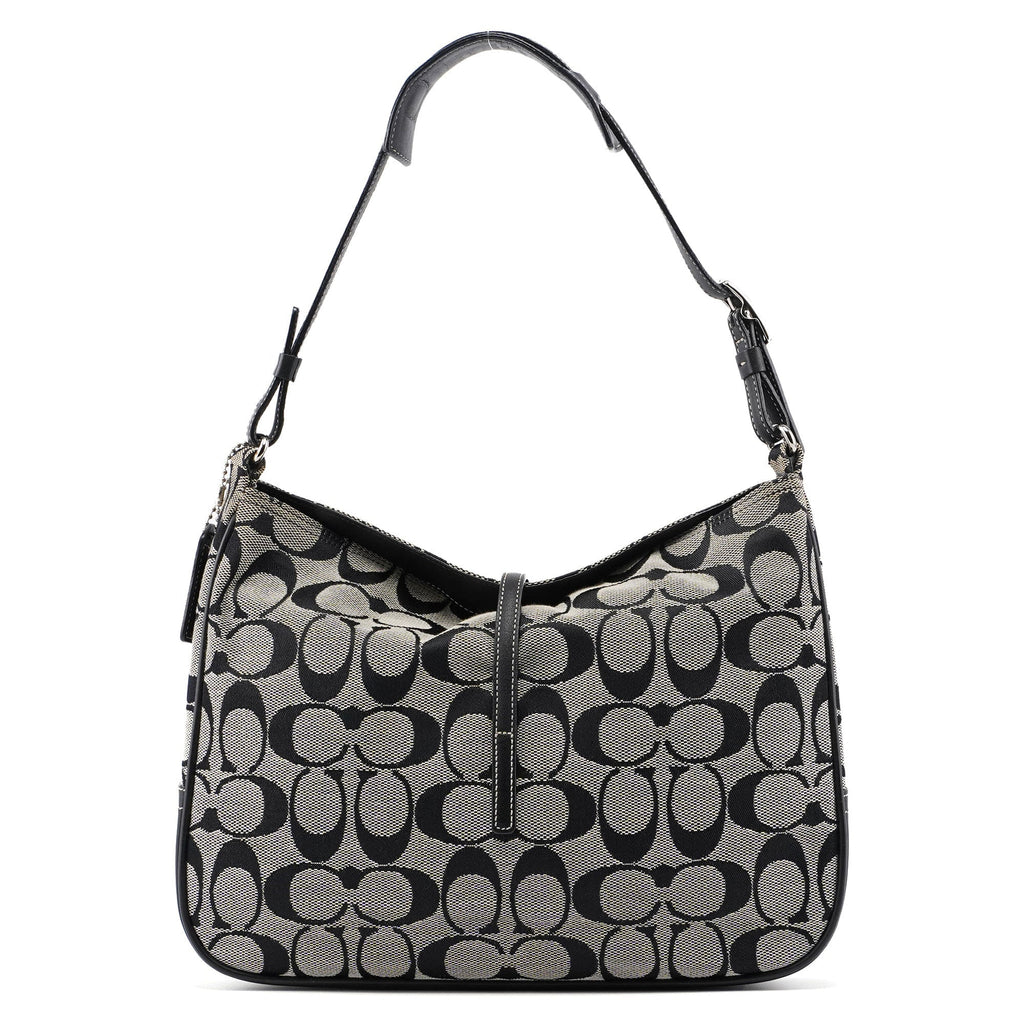 6091 Grey Signature C Hobo Shoulder Bag