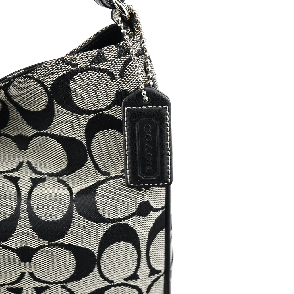 6091 Grey Signature C Shoulder Bag