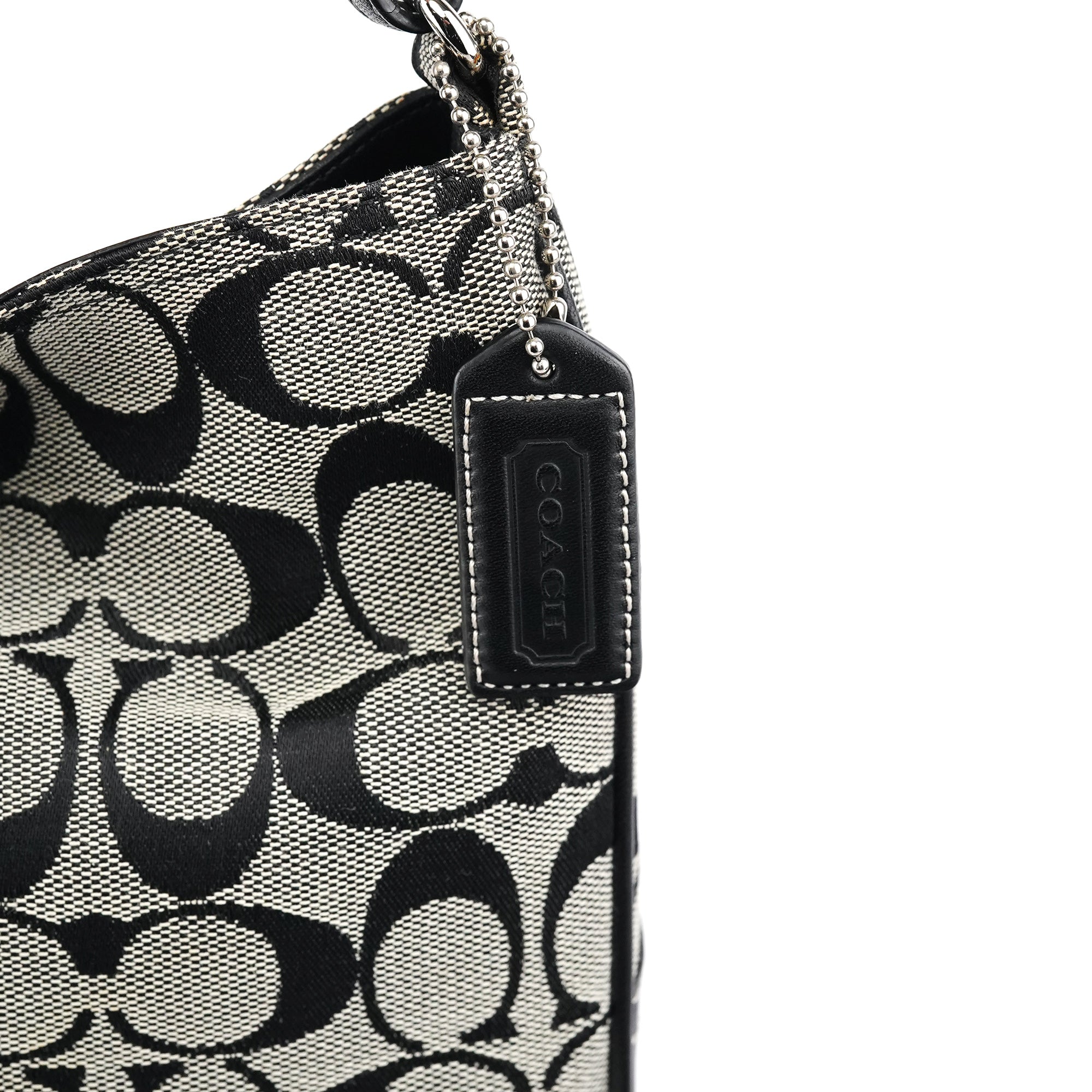6091 Grey Signature C Shoulder Bag