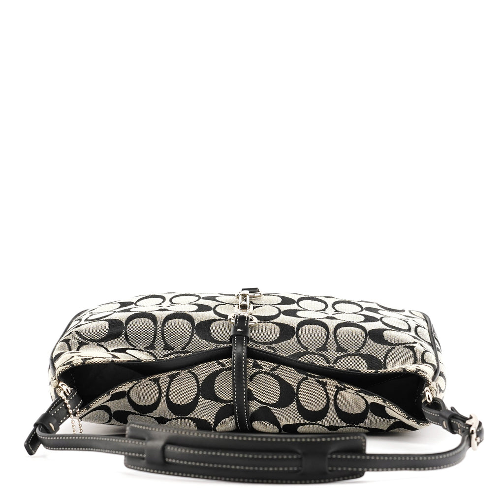 6091 Grey Signature C Shoulder Bag