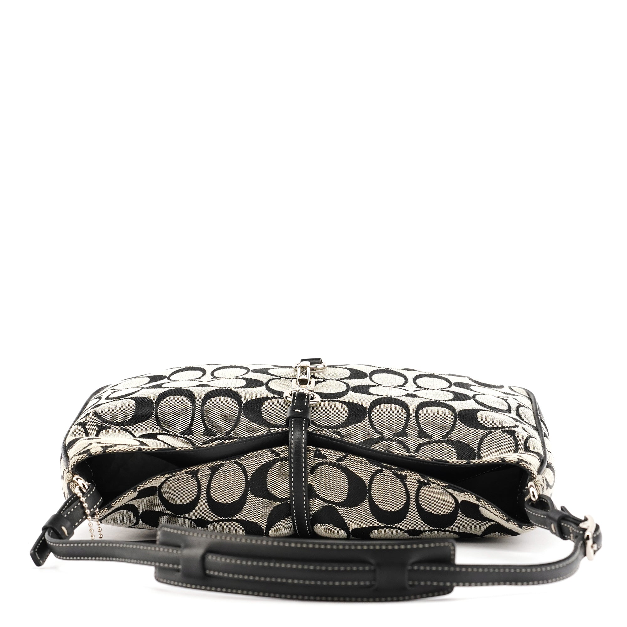 6091 Grey Signature C Shoulder Bag