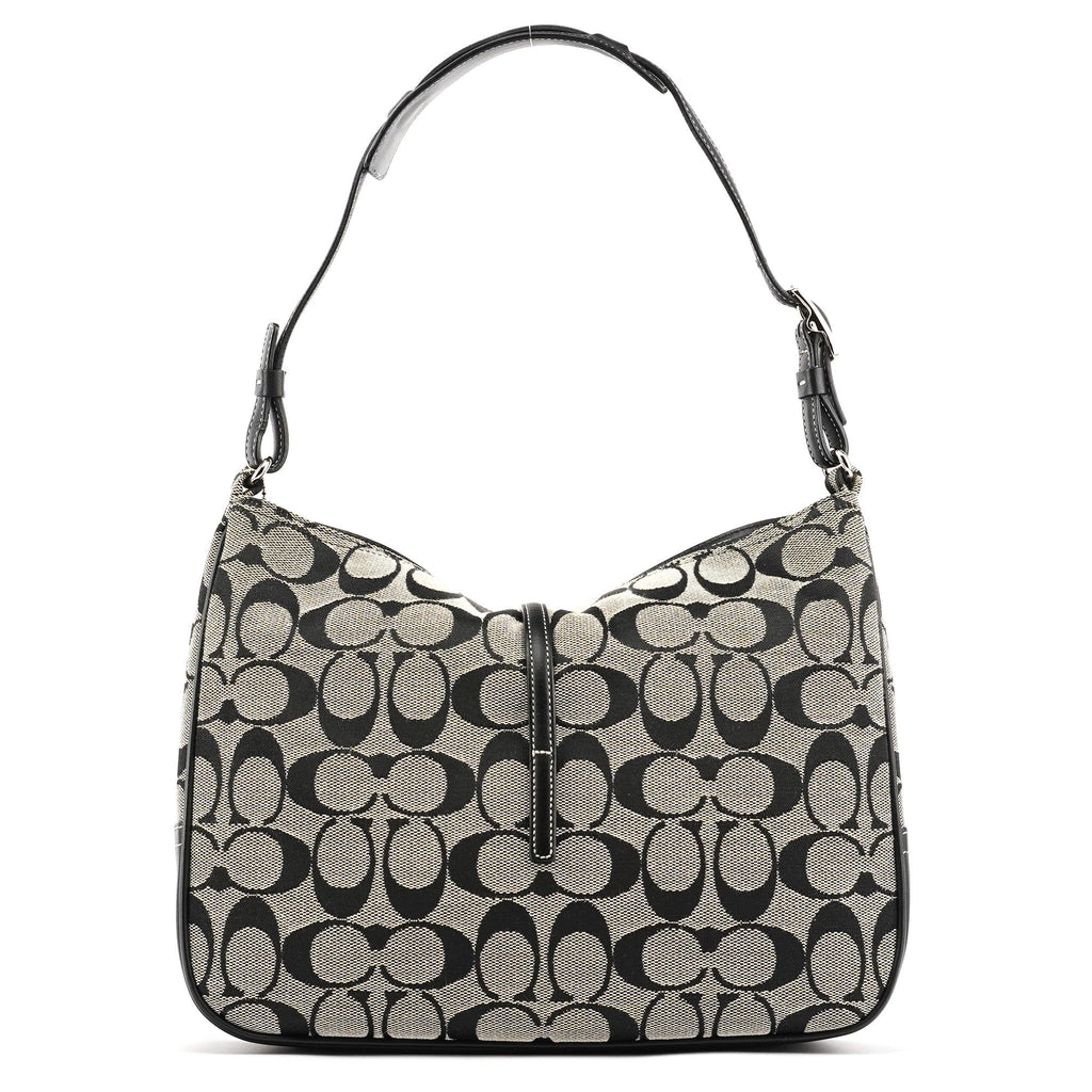 6091 Grey Signature C Shoulder Bag