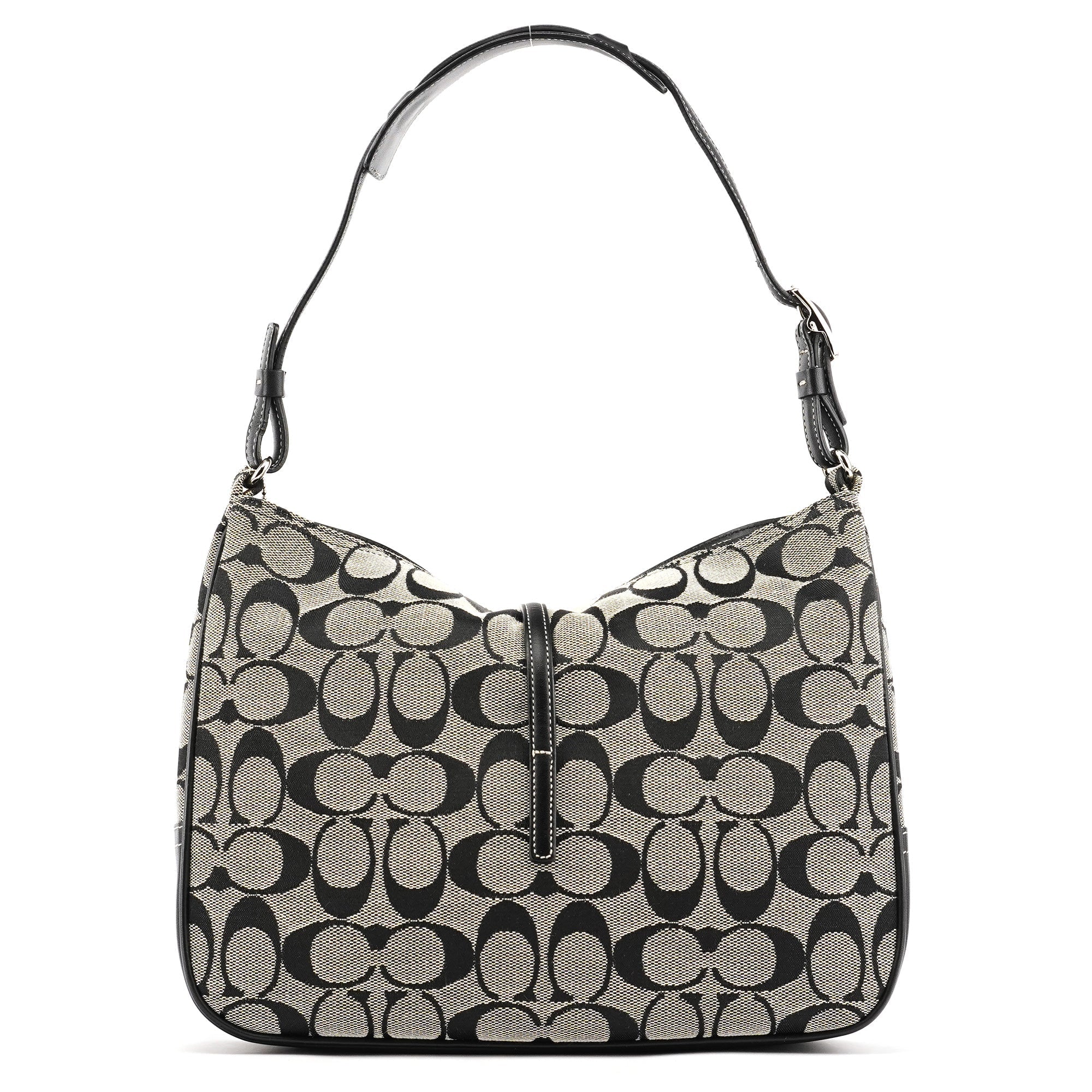 6091 Grey Signature C Shoulder Bag