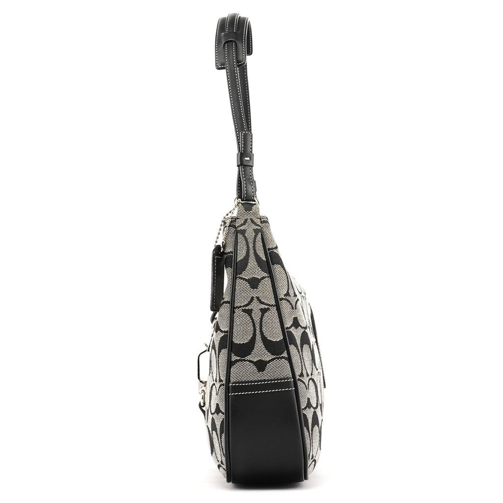 6091 Grey Signature C Shoulder Bag