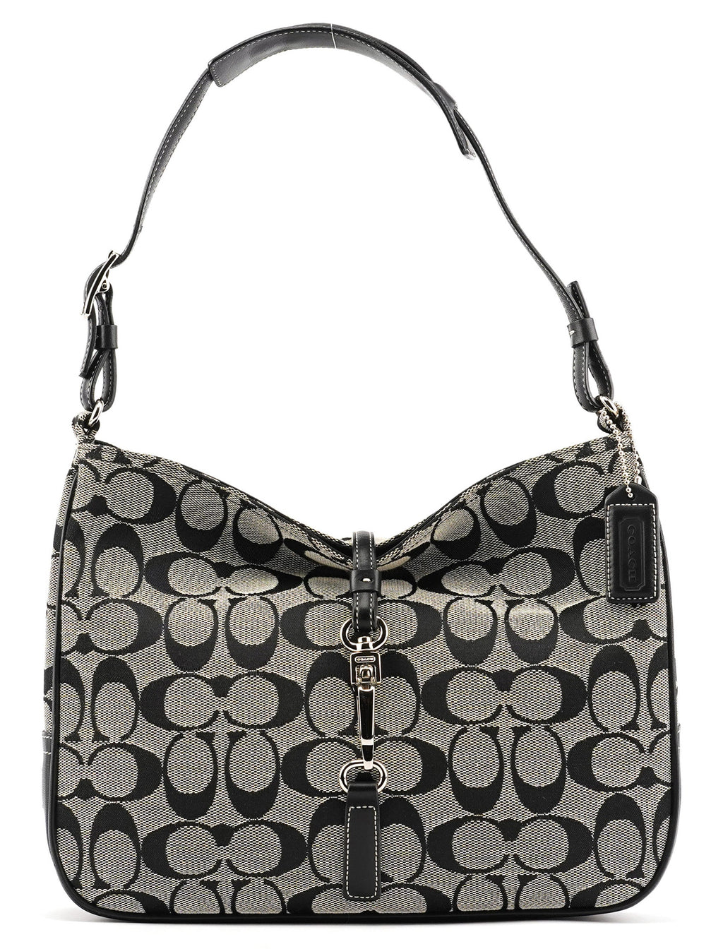 6091 Grey Signature C Shoulder Bag