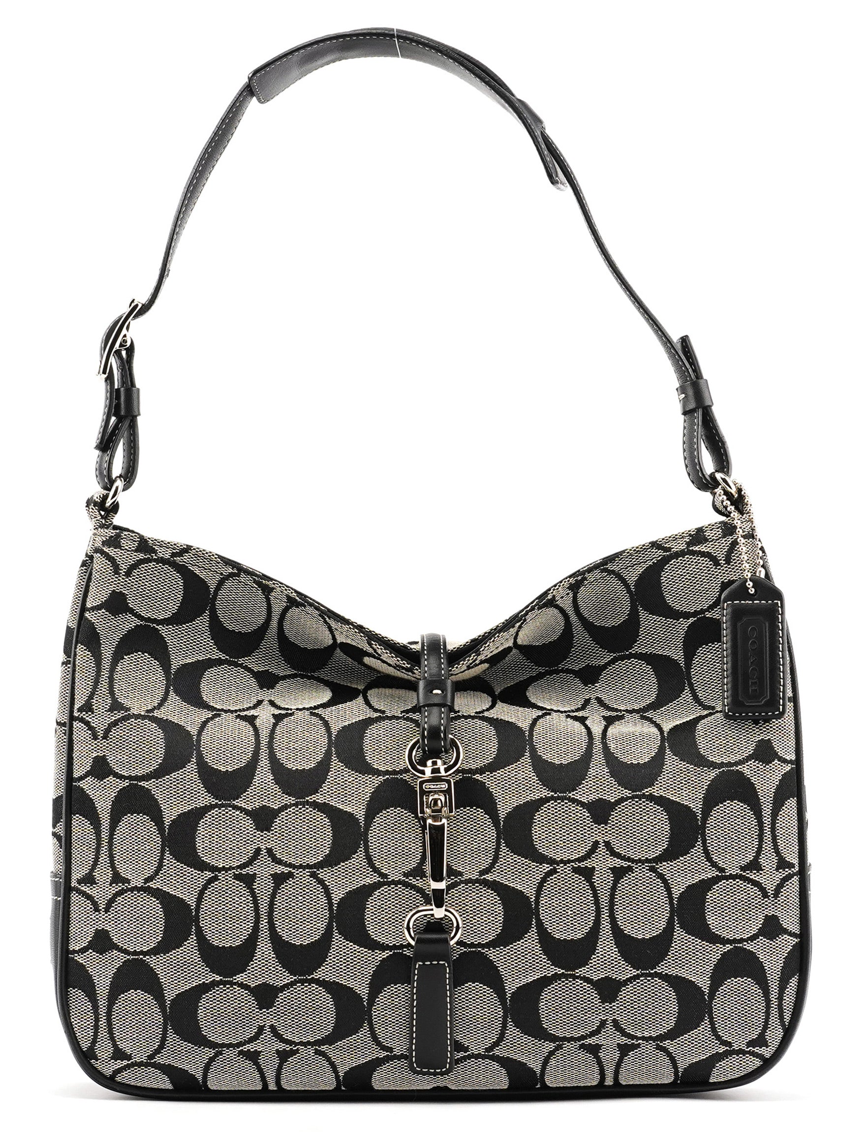 6091 Grey Signature C Shoulder Bag