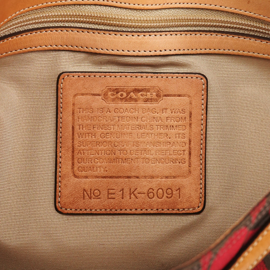 6091 Red Signature Canvas Hobo Bag