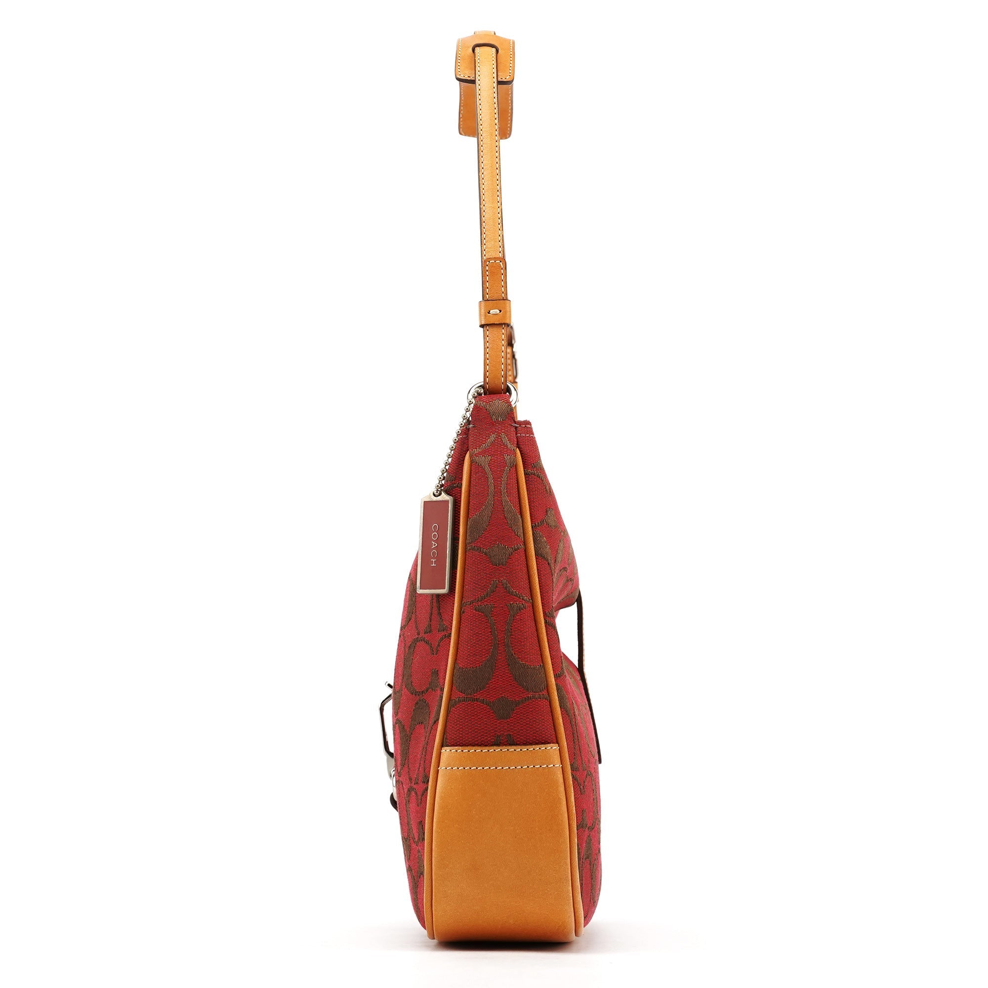 6091 Red Signature Canvas Hobo Bag
