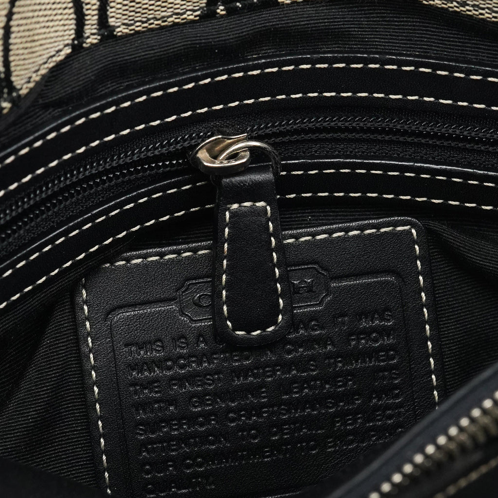6092 Grey Black Signature Tote Bag