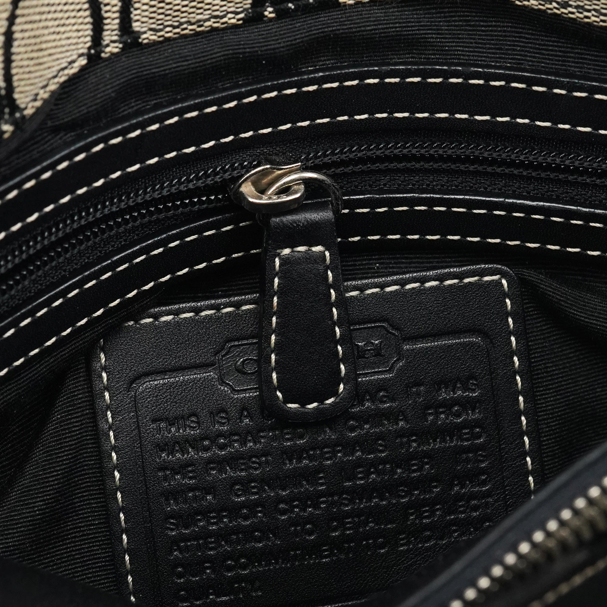 6092 Grey Black Signature Tote Bag