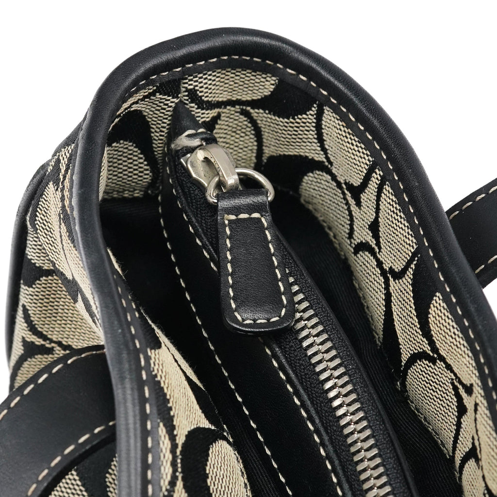 6092 Grey Black Signature Tote Bag