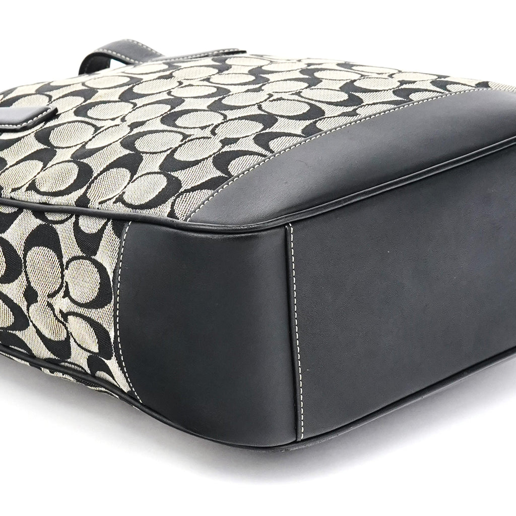 6092 Grey Black Signature Tote Bag