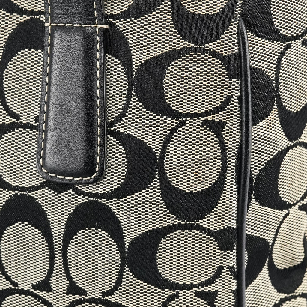 6092 Grey Black Signature Tote Bag