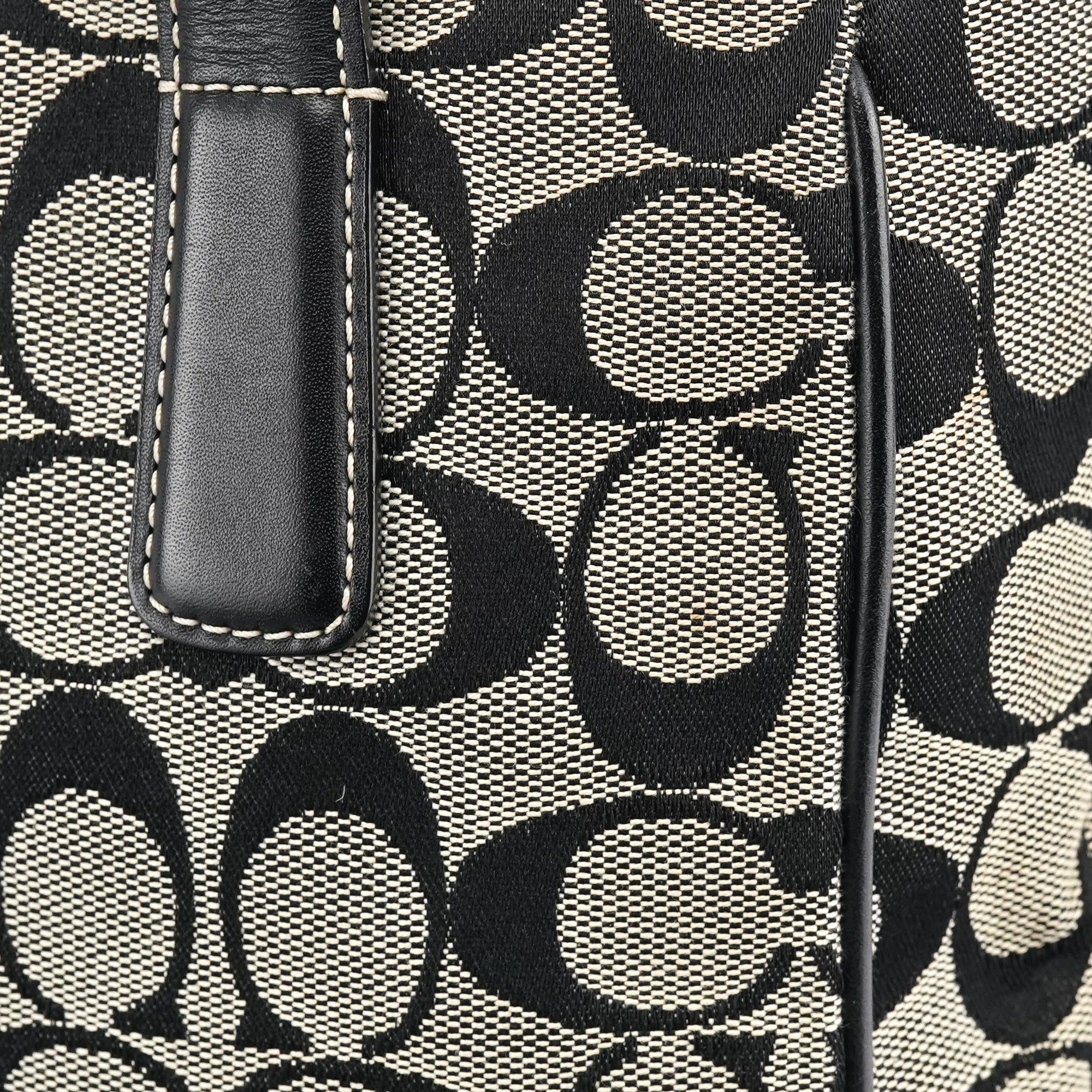6092 Grey Black Signature Tote Bag