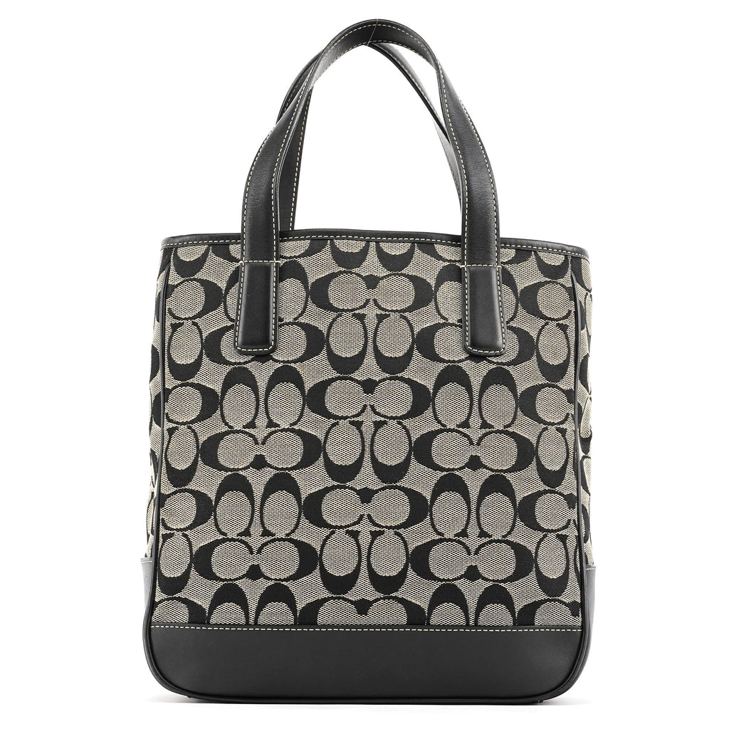 6092 Grey Black Signature Tote Bag