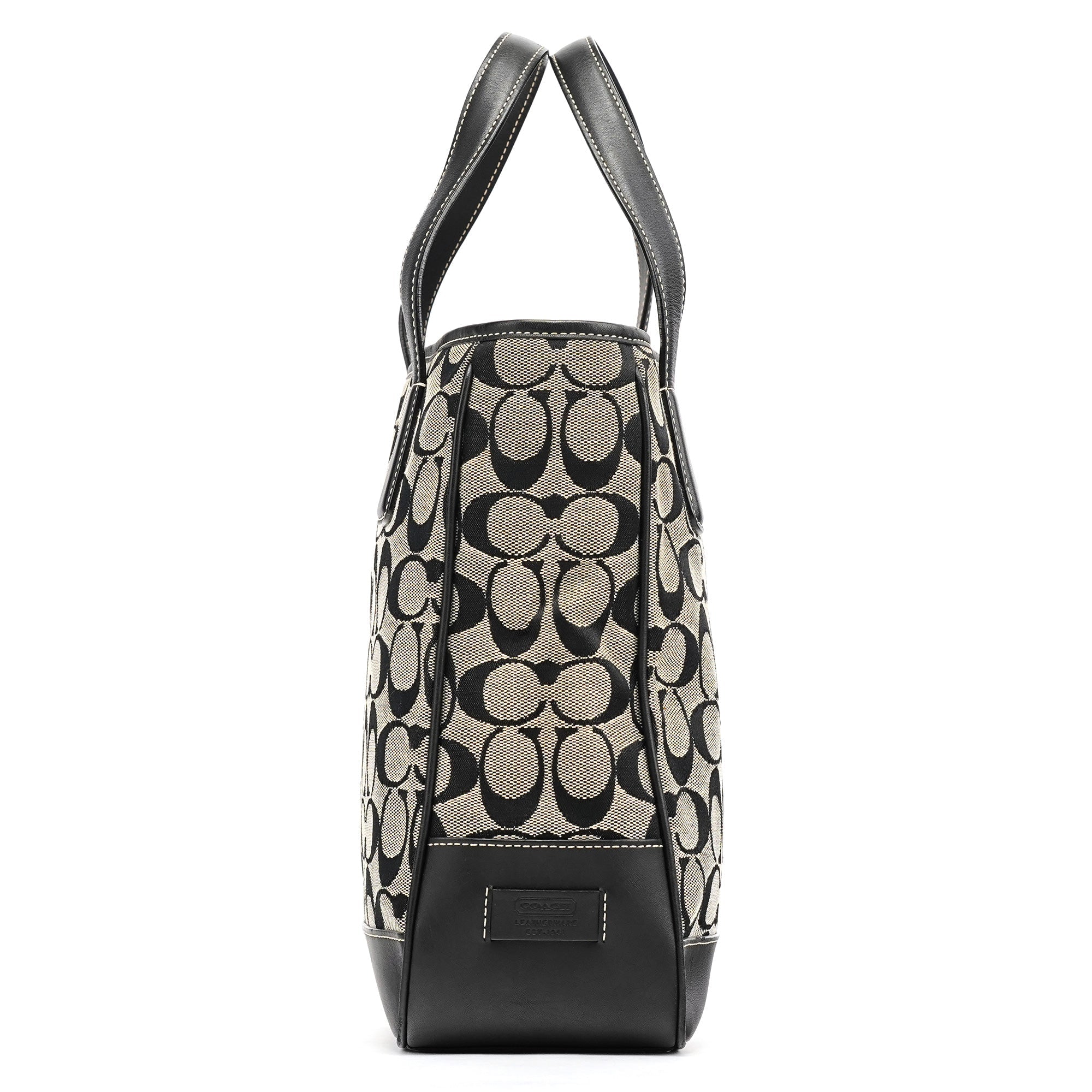 6092 Grey Black Signature Tote Bag