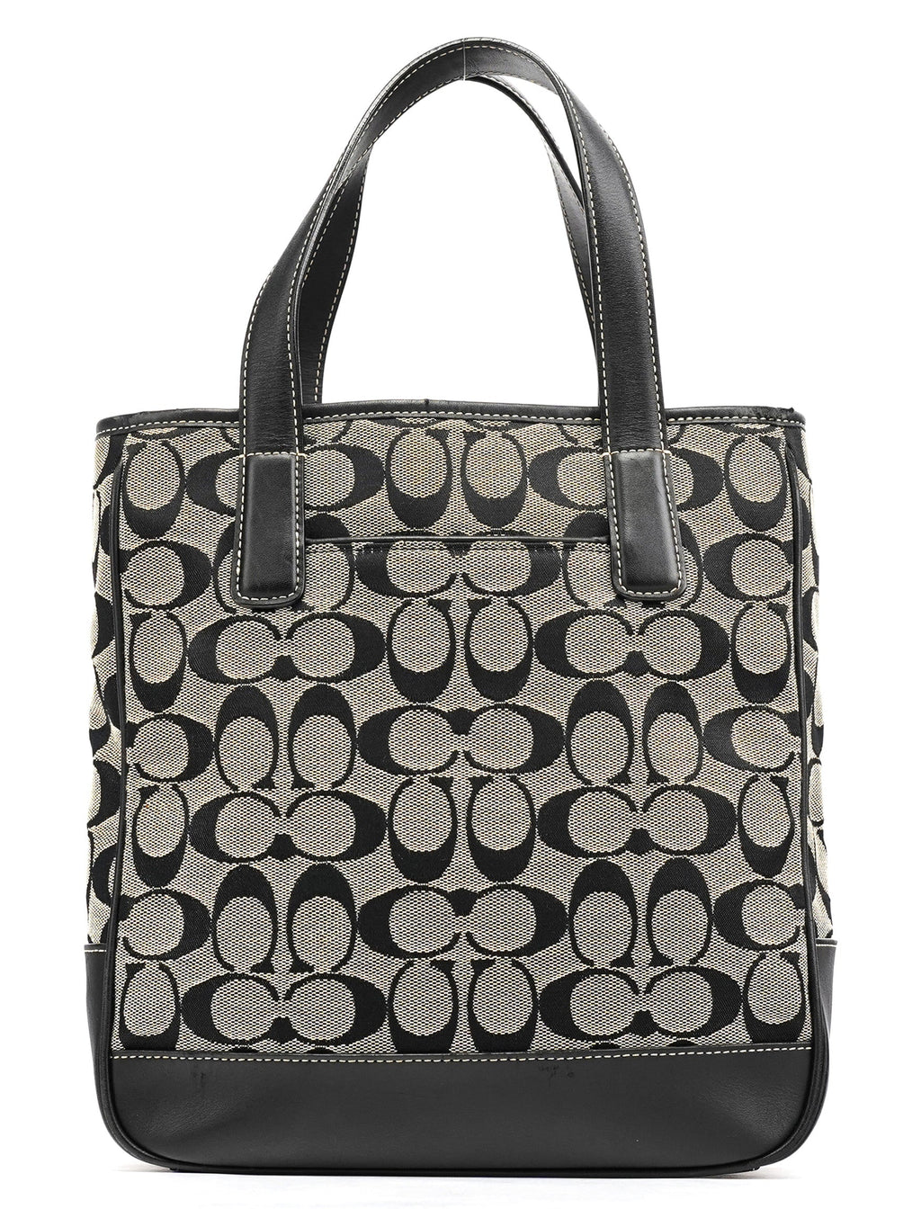 6092 Grey Black Signature Tote Bag