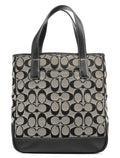 6092 Grey Black Signature Tote Bag